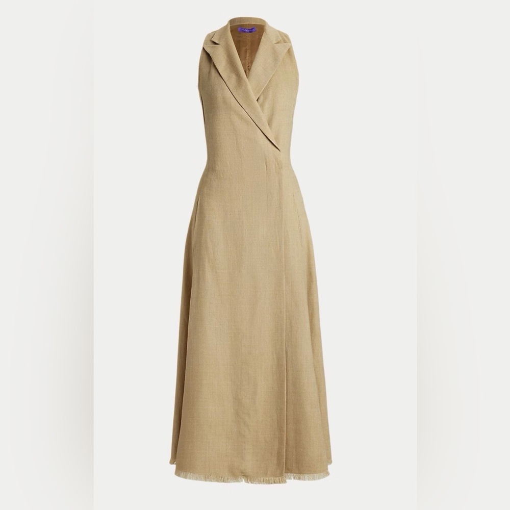 Alecia Silk-Linen Twill Day Dress Ralph Lauren Collection 4